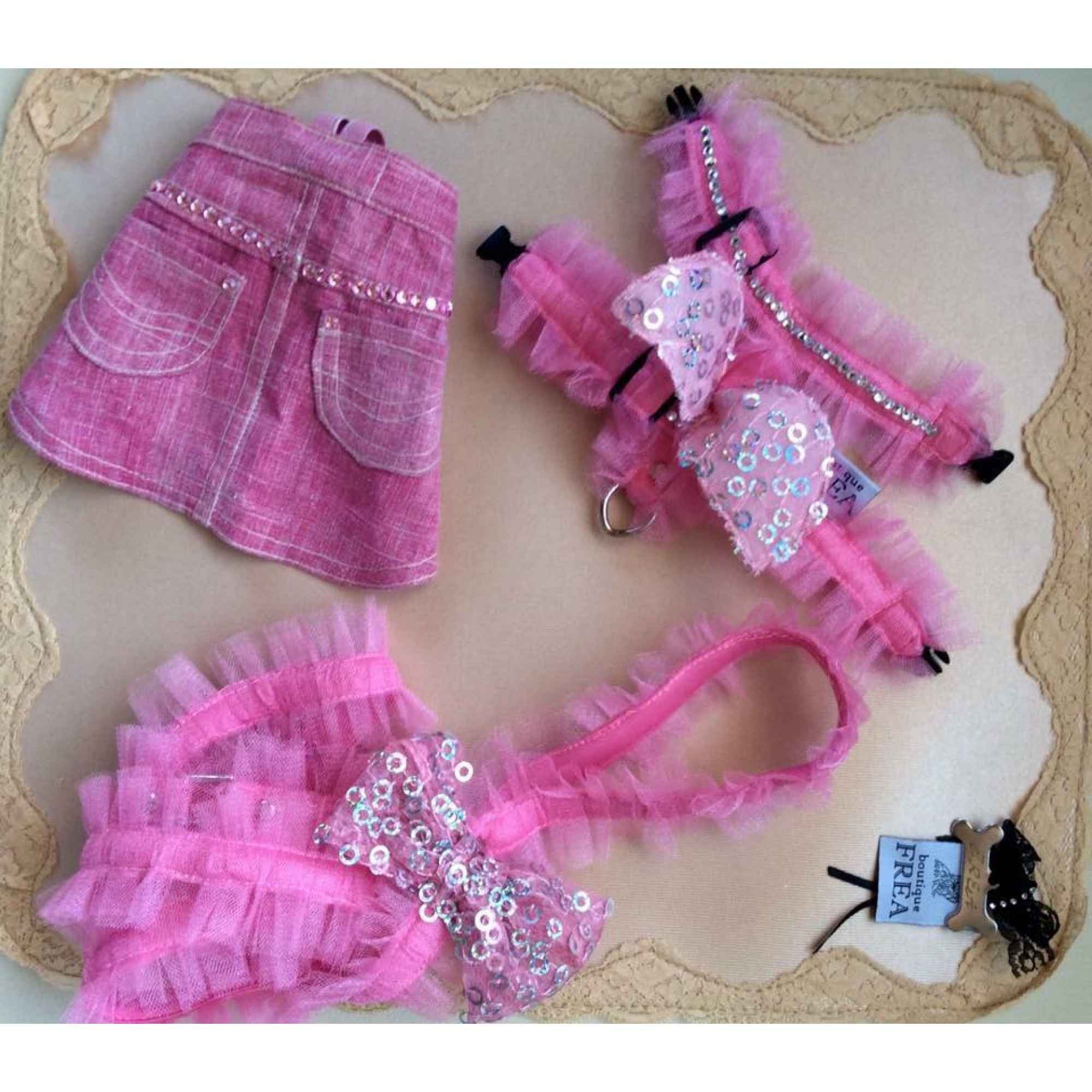 Поличка, нагръдниче и повод "My Yorkie Angel collection by FREA"