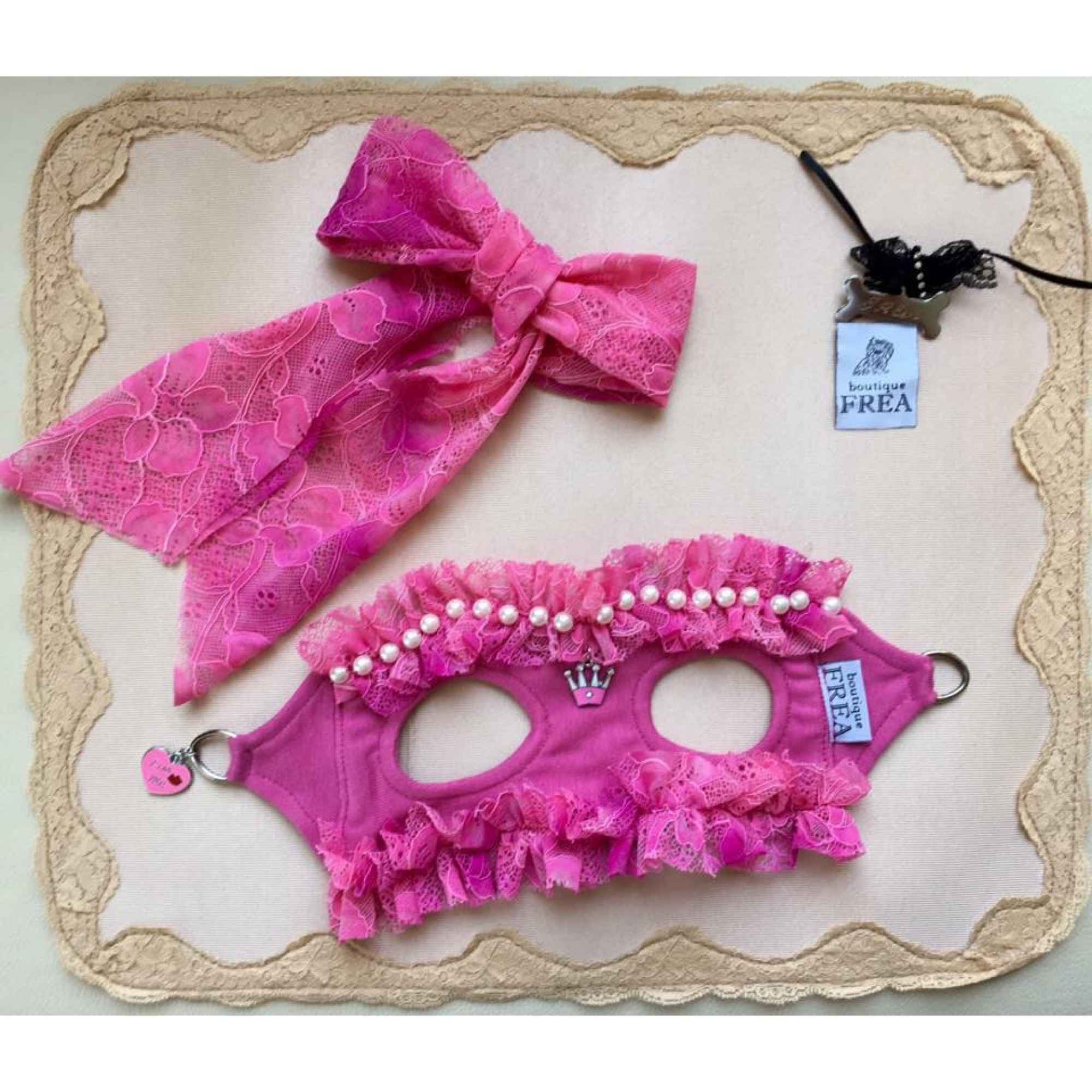 Нагръдниче с панделка "My Yorkie Love collection by FREA"