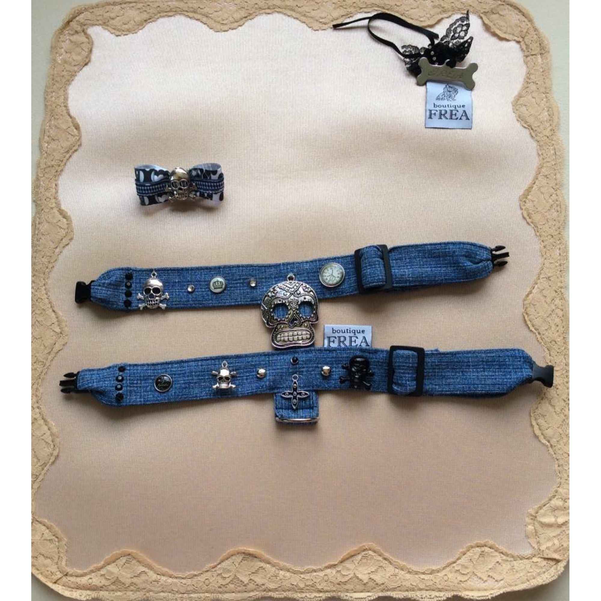 Нагръдниче и панделка “My Skull Glam collection by FREA” 