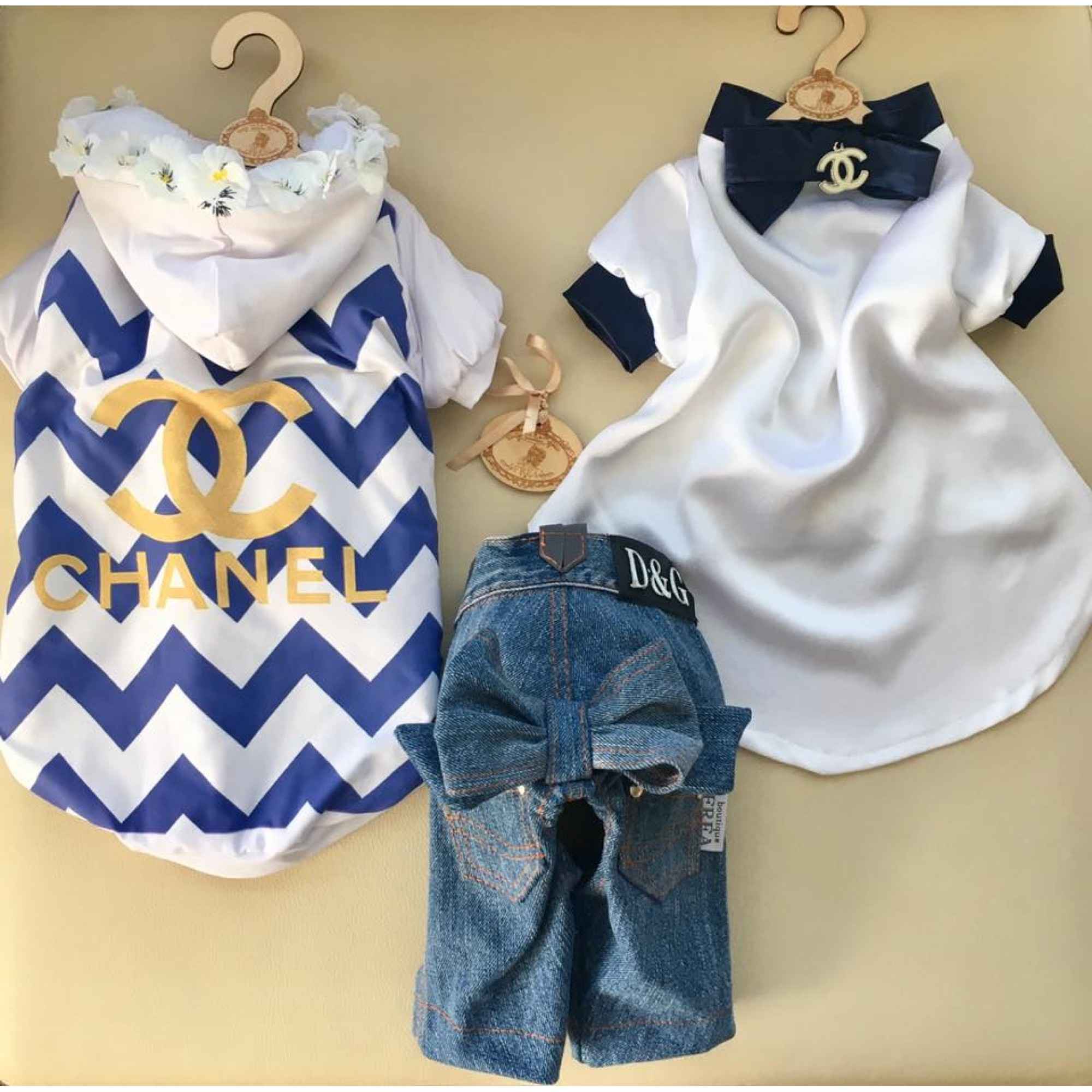 Топло якенце, дънки и ризка  “My Yorkie Fashion Icon collection by FREA”