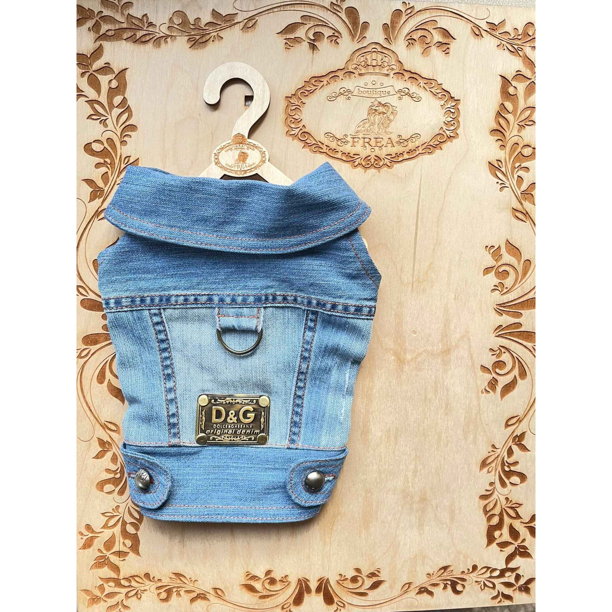 Пролетно якенце от деним с метални орнаменти “My Yorkie Fashion Icon collection by FREA”