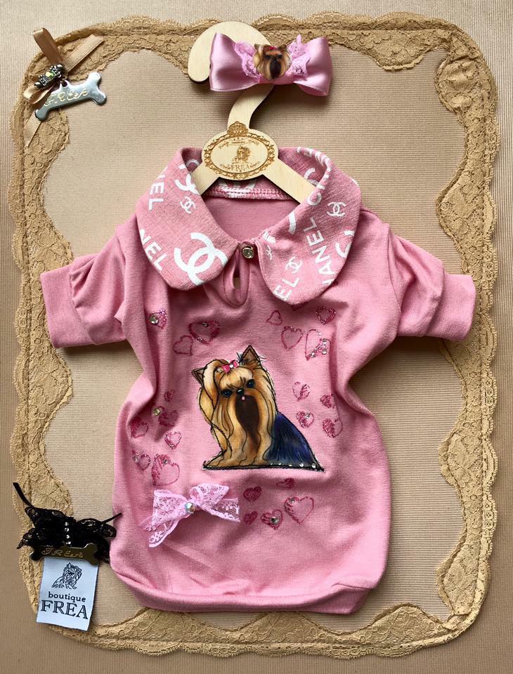 Блузка и шнолка "My Yorkie Love collection by FREA"