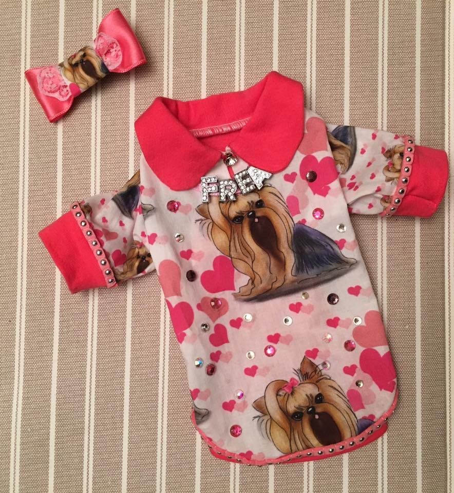 Блузка и шнолка "My Yorkie Love collection by FREA"