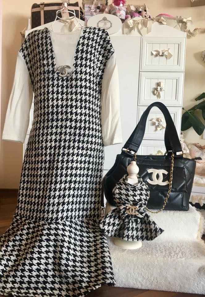 Роклички за Мама и Обичковче "Mom&Yorkie Fashion Icon collection" и Чанта за Обичковче "My Luxury Fashion HandBag by FREA"