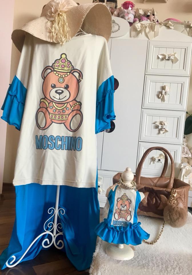 Комплект облекло за Мама и Обичковче "Mom&Yorkie Fashion Icon collection", Чанта за Обичковче "My Luxury Fashion HandBag by FREA", Нашийниче - бижу "My Secret Garden collection by FREA"