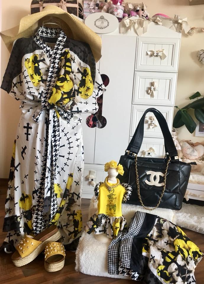 Летни роклички за Мама и Обичковче "Mom&Yorkie Fashion Icon collection", Чанта за Обичковче "My Luxury Fashion HandBag by FREA", Нашийниче - бижу "My Secret Garden collection by FREA"