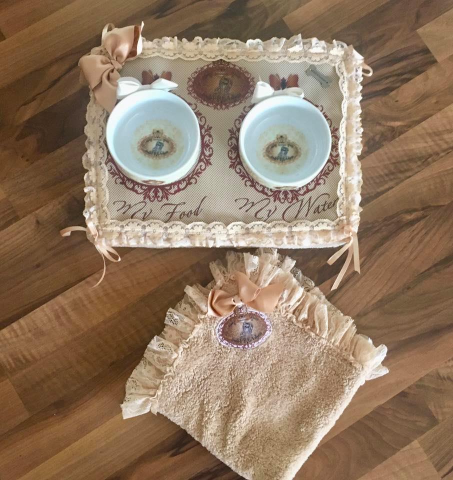 Комплект за хранене и одеалце "My Sweet Yorkie Home collection by FREA"