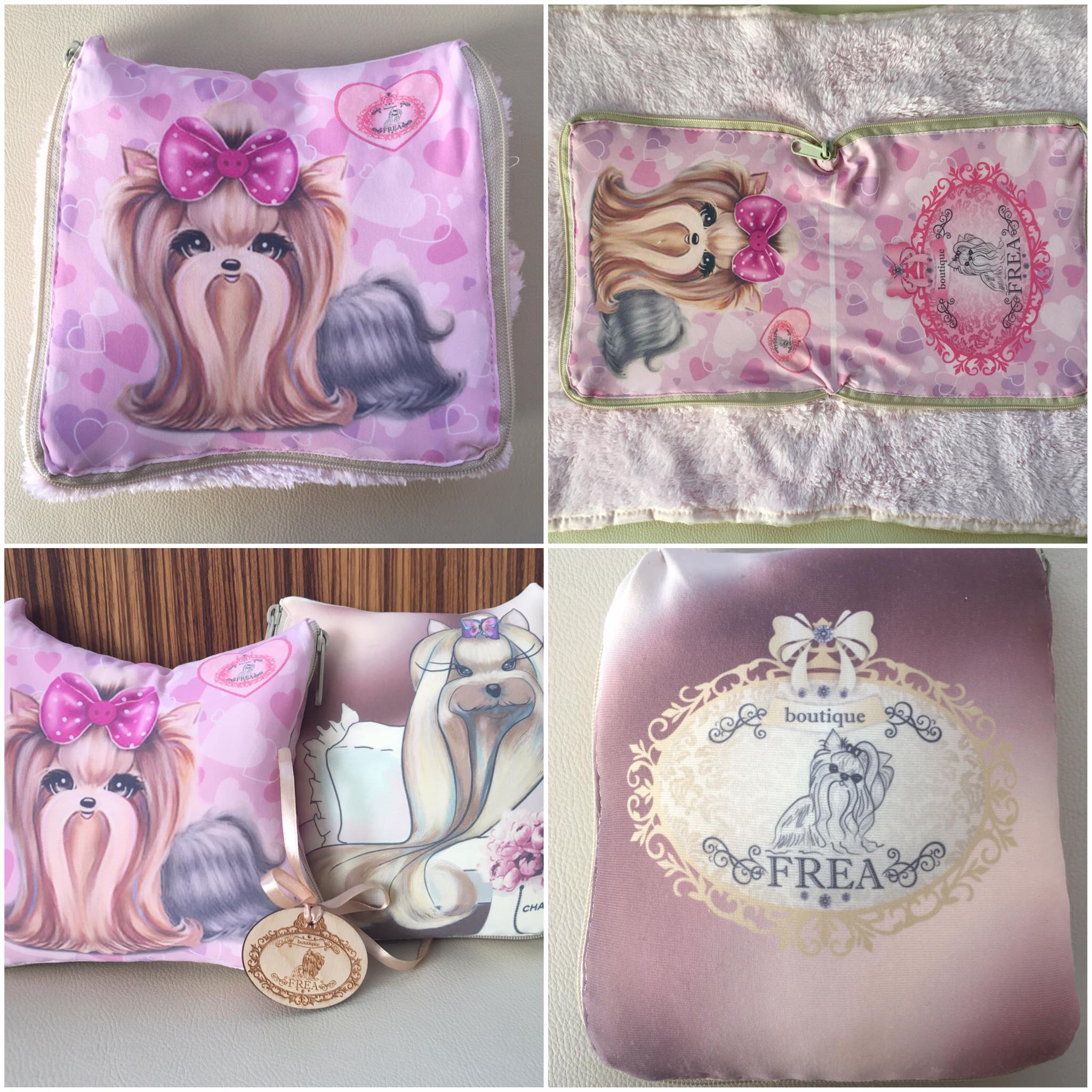 Сгъваеми одеалца - възглавнички "My Sweet Yorkie Home collection by FREA"