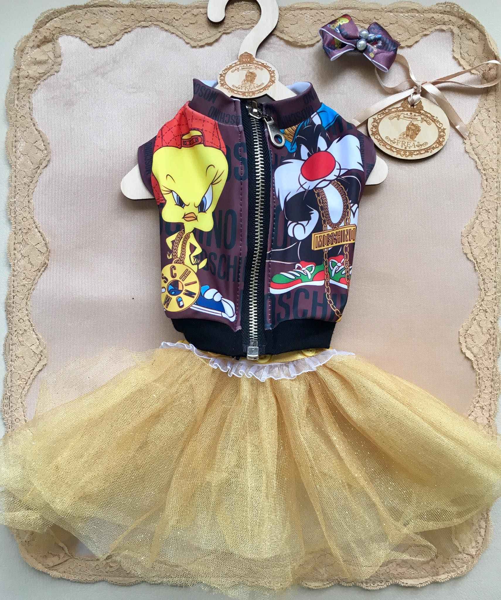 Лятно якенце, туту - поличка и панделка “My Yorkie Fashion Icon collection by FREA”